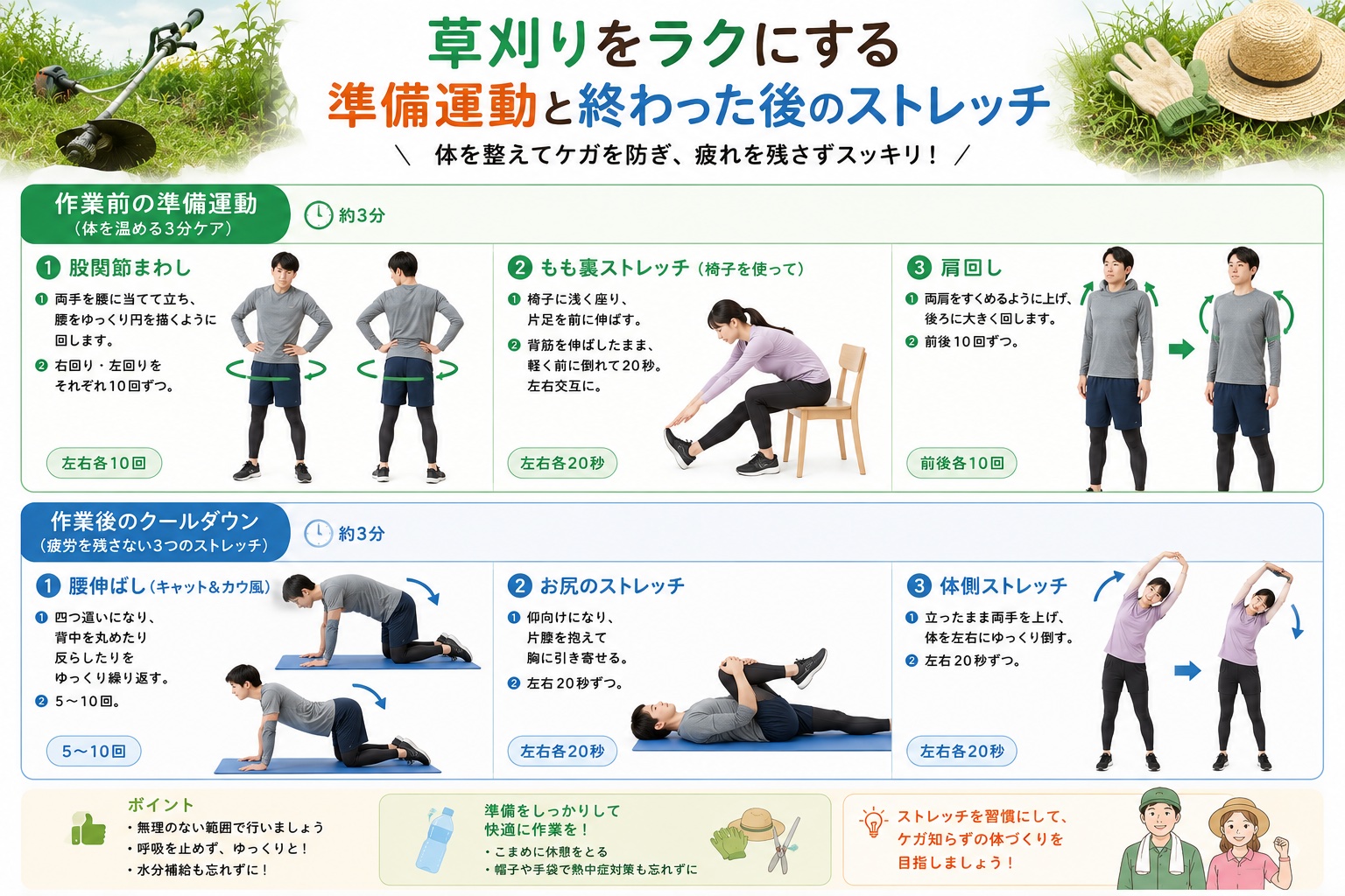 草刈りストレッチ